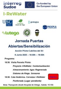 I-ReWater | Jornada de sensibilización y puertas abiertas en el piloto de lúpulo de Cubillos del Sil