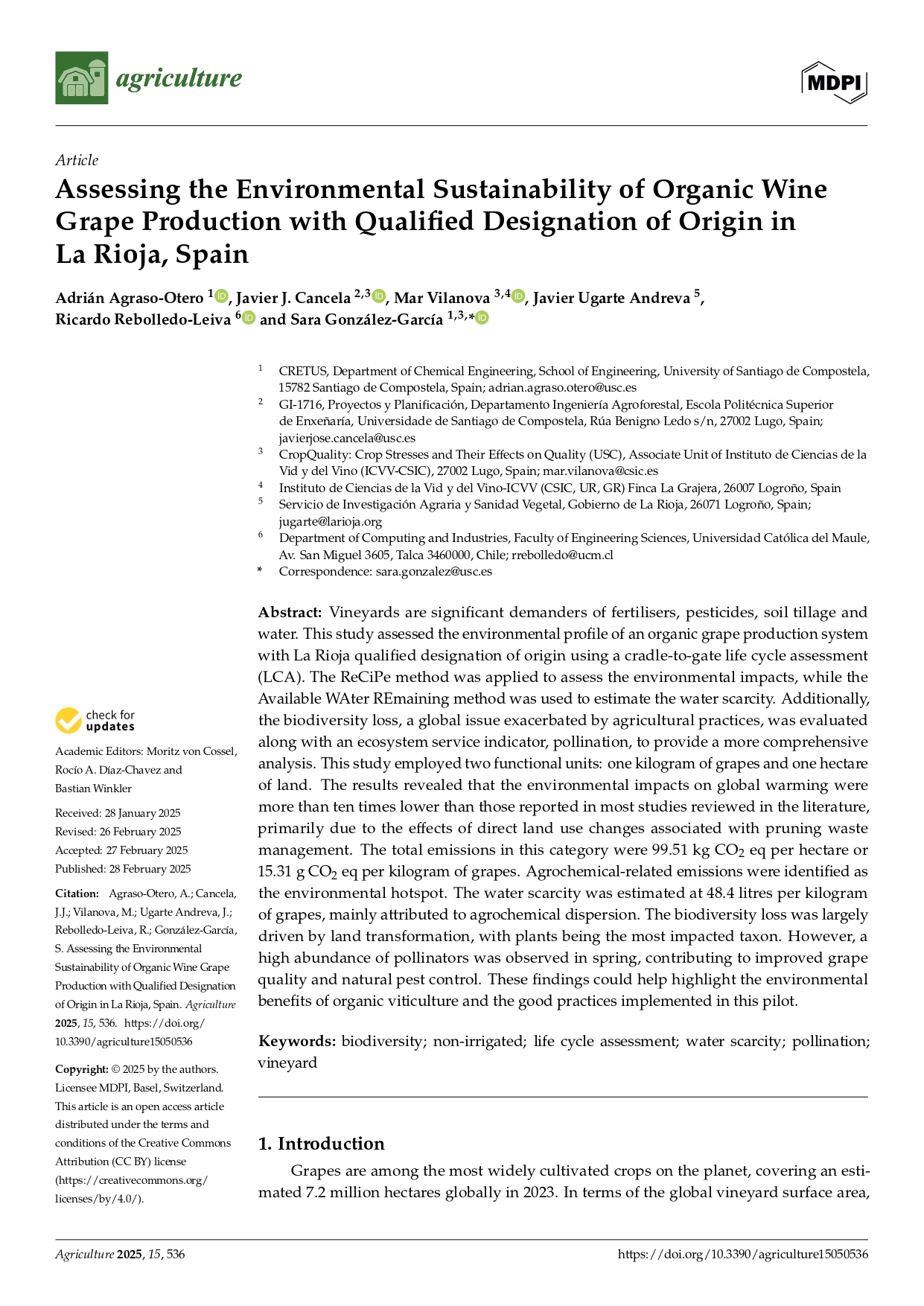 Primer paper de análisis del ciclo de vida del proyecto I-ReWater