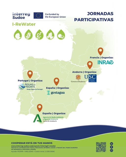 mapa jornadas participativas I-ReWater
